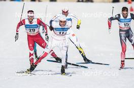 18.02.2017, Otepaeae, Estonia (EST): Alex Harvey (CAN), Andrew Young (GBR), Petter Jr. Northug (NOR), (l-r)  - FIS world cup cross-country, individual sprint, Otepaeae (EST). www.nordicfocus.com. © Modica/NordicFocus. Every downloaded picture is fee-liable.