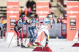 18.02.2017, Otepaeae, Estonia (EST): Kathrine Rolsted Harsem (NOR), Sophie Caldwell (USA), Stina Nilsson (SWE), (l-r)  - FIS world cup cross-country, individual sprint, Otepaeae (EST). www.nordicfocus.com. © Modica/NordicFocus. Every downloaded picture is fee-liable.
