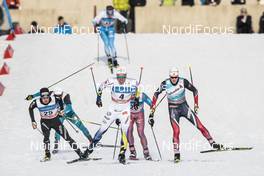18.02.2017, Otepaeae, Estonia (EST): Roman Furger (SUI), Calle Halfvarsson (SWE), Johannes Hoesflot Klaebo (NOR), (l-r)  - FIS world cup cross-country, individual sprint, Otepaeae (EST). www.nordicfocus.com. © Modica/NordicFocus. Every downloaded picture is fee-liable.