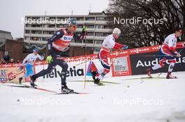 08.03.2017, Drammen, Norway (NOR): Ristomatti Hakola (FIN), Federico Pellegrino (ITA), Sindre Bjoernestad Skar (NOR), (l-r)  - FIS world cup cross-country, individual sprint, Drammen (NOR). www.nordicfocus.com. © Rauschendorfer/NordicFocus. Every downloaded picture is fee-liable.