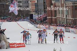 08.03.2017, Drammen, Norway (NOR): Alena Prochazkova (SVK), Katja Visnar (SLO), Heidi Weng (NOR), Ida Ingemarsdotter (SWE), Laurien Van Der Graaff (SUI), Anna Svendsen (NOR), (l-r)  - FIS world cup cross-country, individual sprint, Drammen (NOR). www.nordicfocus.com. © Rauschendorfer/NordicFocus. Every downloaded picture is fee-liable.
