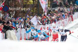 08.03.2017, Drammen, Norway (NOR): Sergey Ustiugov (RUS), Alexander Bolshunov (RUS), Alex Harvey (CAN), Sindre Bjoernestad Skar (NOR), Paal Golberg (NOR), (l-r)  - FIS world cup cross-country, individual sprint, Drammen (NOR). www.nordicfocus.com. © Rauschendorfer/NordicFocus. Every downloaded picture is fee-liable.