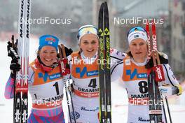 08.03.2017, Drammen, Norway (NOR): Krista Parmakoski (FIN), Stina Nilsson (SWE), Hanna Falk (SWE), (l-r) - FIS world cup cross-country, individual sprint, Drammen (NOR). www.nordicfocus.com. © Rauschendorfer/NordicFocus. Every downloaded picture is fee-liable.