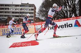08.03.2017, Drammen, Norway (NOR): Oskar Svensson (SWE), Paal Golberg (NOR), Eirik Brandsdal (NOR), (l-r)  - FIS world cup cross-country, individual sprint, Drammen (NOR). www.nordicfocus.com. © Rauschendorfer/NordicFocus. Every downloaded picture is fee-liable.