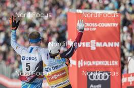 11.03.2017, Oslo, Norway (NOR): Iivo Niskanen (FIN), Martin Johnsrud Sundby (NOR), (l-r) - FIS world cup cross-country, mass men, Oslo (NOR). www.nordicfocus.com. © NordicFocus. Every downloaded picture is fee-liable.
