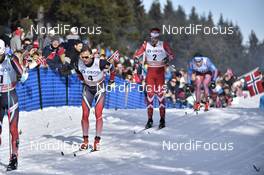 11.03.2017, Oslo, Norway (NOR): Niklas Dyrhaug (NOR), Alex Harvey (CAN) - FIS world cup cross-country, mass men, Oslo (NOR). www.nordicfocus.com. © Thibaut/NordicFocus. Every downloaded picture is fee-liable.