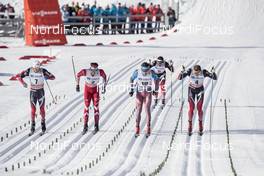 11.03.2017, Oslo, Norway (NOR): Sjur Roethe (NOR), Alex Harvey (CAN), Alexander Bessmertnykh (RUS), Hans Christer Holund (NOR), Niklas Dyrhaug (NOR), (l-r) - FIS world cup cross-country, mass men, Oslo (NOR). www.nordicfocus.com. © Manzoni/NordicFocus. Every downloaded picture is fee-liable.