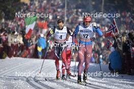11.03.2017, Oslo, Norway (NOR): Niklas Dyrhaug (NOR), Andrey Larkov (RUS) - FIS world cup cross-country, mass men, Oslo (NOR). www.nordicfocus.com. © Thibaut/NordicFocus. Every downloaded picture is fee-liable.