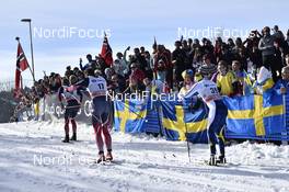 11.03.2017, Oslo, Norway (NOR): Simen Hegstad Krueger (NOR), Petter Jr. Northug (NOR), Emil Joensson (SWE) - FIS world cup cross-country, mass men, Oslo (NOR). www.nordicfocus.com. © Thibaut/NordicFocus. Every downloaded picture is fee-liable.