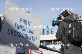 11.03.2017, Oslo, Norway (NOR): Event Feature: Stadium sign at the finish - FIS world cup cross-country, mass men, Oslo (NOR). www.nordicfocus.com. © Manzoni/NordicFocus. Every downloaded picture is fee-liable.
