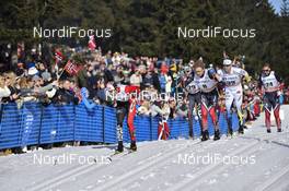 11.03.2017, Oslo, Norway (NOR): Keishin Yoshida (JPN), Dietmar Noeckler (ITA), Simen Hegstad Krueger (NOR), Emil Joensson (SWE), Mathias Rundgreen (NOR) - FIS world cup cross-country, mass men, Oslo (NOR). www.nordicfocus.com. © Thibaut/NordicFocus. Every downloaded picture is fee-liable.