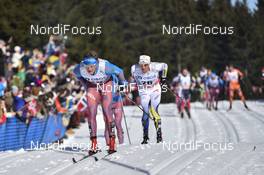11.03.2017, Oslo, Norway (NOR): Dmitriy Japarov (RUS), Martin Johansson (SWE) - FIS world cup cross-country, mass men, Oslo (NOR). www.nordicfocus.com. © Thibaut/NordicFocus. Every downloaded picture is fee-liable.