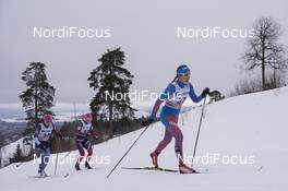 12.03.2017, Oslo, Norway (NOR): Kikkan Randall (USA), Anne Kjersti Kalvaa (NOR), Mariya Guschina (RUS), (l-r) - FIS world cup cross-country, mass women, Oslo (NOR). www.nordicfocus.com. © NordicFocus. Every downloaded picture is fee-liable.