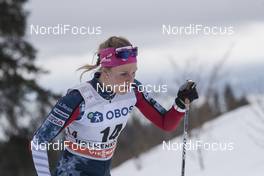 12.03.2017, Oslo, Norway (NOR): Sadie Bjornsen (USA) - FIS world cup cross-country, mass women, Oslo (NOR). www.nordicfocus.com. © NordicFocus. Every downloaded picture is fee-liable.