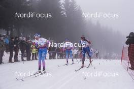 12.03.2017, Oslo, Norway (NOR): Kerttu Niskanen (FIN), Aino-Kaisa Saarinen (FIN), Justyna Kowalczyk (POL), (l-r) - FIS world cup cross-country, mass women, Oslo (NOR). www.nordicfocus.com. © NordicFocus. Every downloaded picture is fee-liable.
