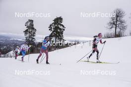 12.03.2017, Oslo, Norway (NOR): Ingvild Flugstad Oestberg (NOR), Laura Mononen (FIN), Yulia Tchekaleva (RUS), Teresa Stadlober (AUT), (l-r) - FIS world cup cross-country, mass women, Oslo (NOR). www.nordicfocus.com. © NordicFocus. Every downloaded picture is fee-liable.
