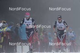 12.03.2017, Oslo, Norway (NOR): Anne Kjersti Kalvaa (NOR), Kari Oeyre Slind (NOR), (l-r) - FIS world cup cross-country, mass women, Oslo (NOR). www.nordicfocus.com. © NordicFocus. Every downloaded picture is fee-liable.