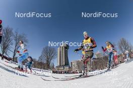 18.03.2017, Quebec, Canada (CAN): Sindre Bjoernestad Skar (NOR), Thomas Bing (GER), Erik Bjornsen (USA), (l-r)  - FIS world cup cross-country, mass men, Quebec (CAN). www.nordicfocus.com. © Modica/NordicFocus. Every downloaded picture is fee-liable.