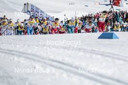 18.03.2017, Quebec, Canada (CAN): The start of the race (l-r)  - FIS world cup cross-country, mass men, Quebec (CAN). www.nordicfocus.com. © Modica/NordicFocus. Every downloaded picture is fee-liable.