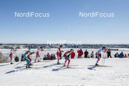 18.03.2017, Quebec, Canada (CAN): Jean Marc Gaillard (FRA), Johannes Hoesflot Klaebo (NOR), Niklas Dyrhaug (NOR), Finn Haagen Krogh (NOR), Sjur Roethe (NOR), (l-r)  - FIS world cup cross-country, mass men, Quebec (CAN). www.nordicfocus.com. © Modica/NordicFocus. Every downloaded picture is fee-liable.