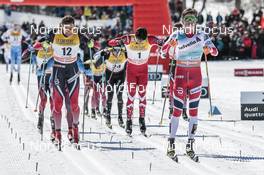 18.03.2017, Quebec, Canada (CAN): Niklas Dyrhaug (NOR), Johannes Hoesflot Klaebo (NOR), (l-r)  - FIS world cup cross-country, mass men, Quebec (CAN). www.nordicfocus.com. © Modica/NordicFocus. Every downloaded picture is fee-liable.
