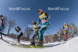 18.03.2017, Quebec, Canada (CAN): Dario Cologna (SUI), Dietmar Noeckler (ITA), Adrien Backscheider (FRA), (l-r)  - FIS world cup cross-country, mass men, Quebec (CAN). www.nordicfocus.com. © Modica/NordicFocus. Every downloaded picture is fee-liable.