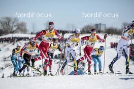 18.03.2017, Quebec, Canada (CAN): Bob Thompson (CAN), Marcus Hellner (SWE), Julien Locke (CAN), (l-r)  - FIS world cup cross-country, mass men, Quebec (CAN). www.nordicfocus.com. © Modica/NordicFocus. Every downloaded picture is fee-liable.