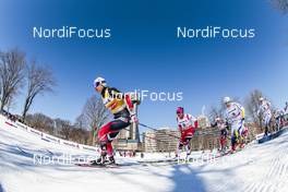 18.03.2017, Quebec, Canada (CAN): Heidi Weng (NOR), Maiken Caspersen Falla (NOR), Hanna Falk (SWE), (l-r)  - FIS world cup cross-country, mass women, Quebec (CAN). www.nordicfocus.com. © Modica/NordicFocus. Every downloaded picture is fee-liable.