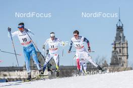19.03.2017, Quebec, Canada (CAN): Ristomatti Hakola (FIN), Emil Joensson (SWE), Andrew Musgrave (GBR), (l-r)  - FIS world cup cross-country, pursuit men, Quebec (CAN). www.nordicfocus.com. © Modica/NordicFocus. Every downloaded picture is fee-liable.