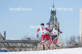 19.03.2017, Quebec, Canada (CAN): Alex Harvey (CAN), Niklas Dyrhaug (NOR), (l-r)  - FIS world cup cross-country, pursuit men, Quebec (CAN). www.nordicfocus.com. © Modica/NordicFocus. Every downloaded picture is fee-liable.