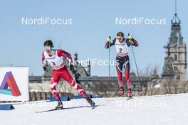 19.03.2017, Quebec, Canada (CAN): Alex Harvey (CAN), Niklas Dyrhaug (NOR), (l-r)  - FIS world cup cross-country, pursuit men, Quebec (CAN). www.nordicfocus.com. © Modica/NordicFocus. Every downloaded picture is fee-liable.