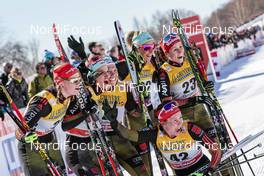 19.03.2017, Quebec, Canada (CAN): Hanna Kolb (GER), Katharina Hennig (GER), Stefanie Boehler (GER), Sandra Ringwald (GER), Nicole Fessel (GER), (l-r)  - FIS world cup cross-country, pursuit women, Quebec (CAN). www.nordicfocus.com. © Modica/NordicFocus. Every downloaded picture is fee-liable.