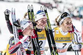 19.03.2017, Quebec, Canada (CAN): Heidi Weng (NOR), Marit Bjoergen (NOR), Stina Nilsson (SWE), (l-r)  - FIS world cup cross-country, pursuit women, Quebec (CAN). www.nordicfocus.com. © Modica/NordicFocus. Every downloaded picture is fee-liable.