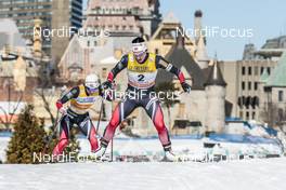 19.03.2017, Quebec, Canada (CAN): Heidi Weng (NOR), Marit Bjoergen (NOR), (l-r)  - FIS world cup cross-country, pursuit women, Quebec (CAN). www.nordicfocus.com. © Modica/NordicFocus. Every downloaded picture is fee-liable.
