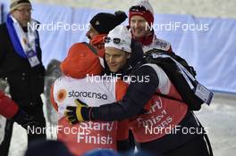 23.02.2017, Lahti, Finland (FIN): Simon Caprini (FRA), Rossignol Race Service, Andi Mettler (SUI), Rossignol Race Service, Henrik Kvissel (NOR), Rottefella Race Manager (l-r)  - FIS nordic world ski championships, cross-country, individual sprint, Lahti (FIN). www.nordicfocus.com. © Thibaut/NordicFocus. Every downloaded picture is fee-liable.