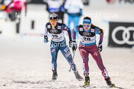 23.02.2017, Lahti, Finland (FIN): Jessica Diggins (USA), Yulia Belorukova (RUS), (l-r)  - FIS nordic world ski championships, cross-country, individual sprint, Lahti (FIN). www.nordicfocus.com. © Modica/NordicFocus. Every downloaded picture is fee-liable.