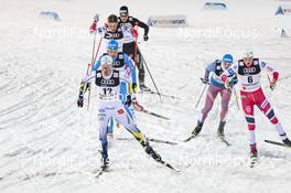 23.02.2017, Lahti, Finland (FIN): Calle Halfvarsson (SWE), Johannes Hoesflot Klaebo (NOR), Sergey Ustiugov (RUS), Federico Pellegrino (ITA), (l-r)  - FIS nordic world ski championships, cross-country, individual sprint, Lahti (FIN). www.nordicfocus.com. © Modica/NordicFocus. Every downloaded picture is fee-liable.