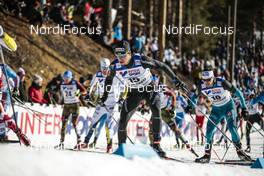 05.03.2017, Lahti, Finland (FIN): Andrew Musgrave (GBR), Toni Livers (SUI), Lucas Boegl (GER), (l-r)  - FIS nordic world ski championships, cross-country, mass men, Lahti (FIN). www.nordicfocus.com. © Modica/NordicFocus. Every downloaded picture is fee-liable.