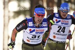05.03.2017, Lahti, Finland (FIN): Jonas Dobler (GER), Lucas Boegl (GER) - FIS nordic world ski championships, cross-country, mass men, Lahti (FIN). www.nordicfocus.com. © Thibaut/NordicFocus. Every downloaded picture is fee-liable.