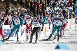 05.03.2017, Lahti, Finland (FIN): Maurice Manificat (FRA), Hans Christer Holund (NOR), Dario Cologna (SUI), Jean Marc Gaillard (FRA), (l-r)  - FIS nordic world ski championships, cross-country, mass men, Lahti (FIN). www.nordicfocus.com. © Modica/NordicFocus. Every downloaded picture is fee-liable.
