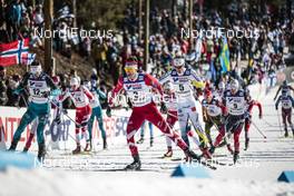 05.03.2017, Lahti, Finland (FIN): Jean Marc Gaillard (FRA), Alex Harvey  (CAN), Marcus Hellner (SWE), Anders Gloeersen (NOR), (l-r)  - FIS nordic world ski championships, cross-country, mass men, Lahti (FIN). www.nordicfocus.com. © Modica/NordicFocus. Every downloaded picture is fee-liable.