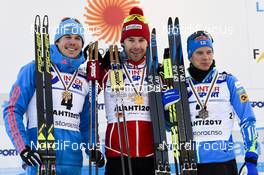 05.03.2017, Lahti, Finland (FIN): Sergey Ustiugov  (RUS), Alex Harvey  (CAN), Matti Heikkinen (FIN), (l-r) - FIS nordic world ski championships, cross-country, mass men, Lahti (FIN). www.nordicfocus.com. © Thibaut/NordicFocus. Every downloaded picture is fee-liable.
