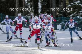 04.03.2017, Lahti, Finland (FIN): Marit Bjoergen (NOR), Charlotte Kalla (SWE), Jessica Diggins (USA), Astrid Uhrenholdt Jacobsen (NOR), (l-r)  - FIS nordic world ski championships, cross-country, mass women, Lahti (FIN). www.nordicfocus.com. © Modica/NordicFocus. Every downloaded picture is fee-liable.