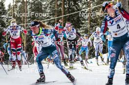 04.03.2017, Lahti, Finland (FIN): Ragnhild Haga (NOR), Caitlin Gregg (USA), Teresa Stadlober (AUT), Jessica Diggins (USA), (l-r)  - FIS nordic world ski championships, cross-country, mass women, Lahti (FIN). www.nordicfocus.com. © Modica/NordicFocus. Every downloaded picture is fee-liable.