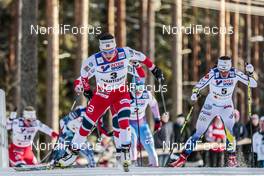 04.03.2017, Lahti, Finland (FIN): Marit Bjoergen (NOR), Charlotte Kalla (SWE), Heidi Weng (NOR), (l-r)  - FIS nordic world ski championships, cross-country, mass women, Lahti (FIN). www.nordicfocus.com. © Modica/NordicFocus. Every downloaded picture is fee-liable.