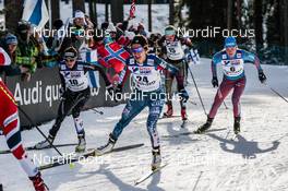 04.03.2017, Lahti, Finland (FIN): Nathalie Von Siebenthal (SUI), Chelsea Holmes (USA), Stefanie Boehler (GER), Yulia Tchekaleva (RUS), (l-r)  - FIS nordic world ski championships, cross-country, mass women, Lahti (FIN). www.nordicfocus.com. © Modica/NordicFocus. Every downloaded picture is fee-liable.
