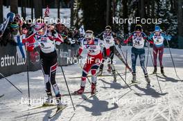 04.03.2017, Lahti, Finland (FIN): Teresa Stadlober (AUT), Ragnhild Haga (NOR), Nathalie Von Siebenthal (SUI), Chelsea Holmes (USA), (l-r)  - FIS nordic world ski championships, cross-country, mass women, Lahti (FIN). www.nordicfocus.com. © Modica/NordicFocus. Every downloaded picture is fee-liable.