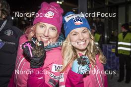 23.02.2017, Lahti, Finland (FIN): Kikkan Randall (USA), Jessica Diggins (USA), (l-r)  - FIS nordic world ski championships, cross-country, medals, Lahti (FIN). www.nordicfocus.com. © Modica/NordicFocus. Every downloaded picture is fee-liable.