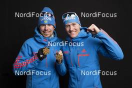 23.02.2017, Lahti, Finland (FIN): Sergey Ustiugov (RUS), Nikita Kriukov (RUS), (l-r)  - FIS nordic world ski championships, cross-country, medals, Lahti (FIN). www.nordicfocus.com. © Modica/NordicFocus. Every downloaded picture is fee-liable.