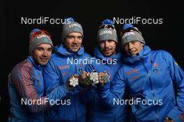 03.03.2017, Lahti, Finland (FIN): Alexey Chervotkin (RUS), Andrey Larkov (RUS), Sergey Ustiugov (RUS), Alexander Bessmertnykh (RUS) - FIS nordic world ski championships, cross-country, medals, Lahti (FIN). www.nordicfocus.com. © Thibaut/NordicFocus. Every downloaded picture is fee-liable.